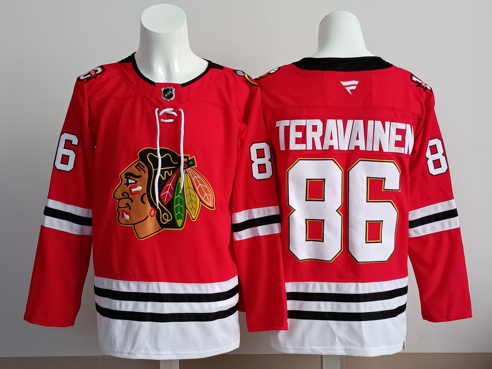 Men 2025 Chicago Blackhawks 86 Teravainen Red NHL Jersey style 01